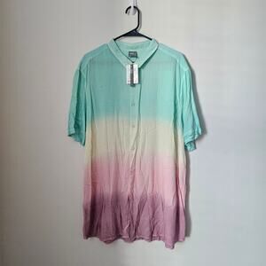 SAsos Design Men's Multicolor Ombre Short Sleeves Button Down Shirt Size 2XL